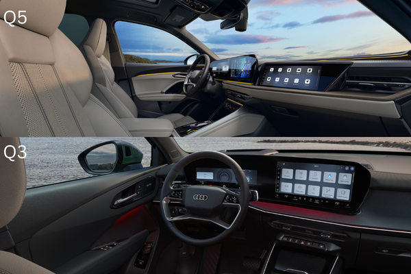 Q3 and q5 interior dashboard side by side